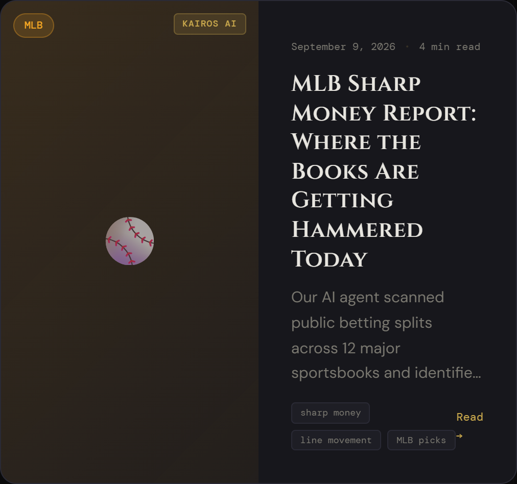 The Signal blog — today's featured AI-written post with a pick recommendation